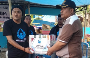 Cakra AHY NTB Beri Sumbangan Korban Gempa. Dapat Salam Dari AHY