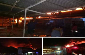 Pasar Renteng Praya Terbakar Malam Ini