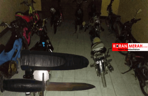Sajam Dan Motor Disita Polisi Dalam Razia