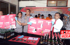 10 Pengedar Narkoba Diringkus di Lombok Tengah. Ratusan Botol Miras Disita