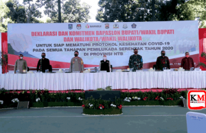 Cakada Teken Komitmen Jalankan Protokoler Covid 19, Polda NTB Akan Pidanakan Jika Melanggar