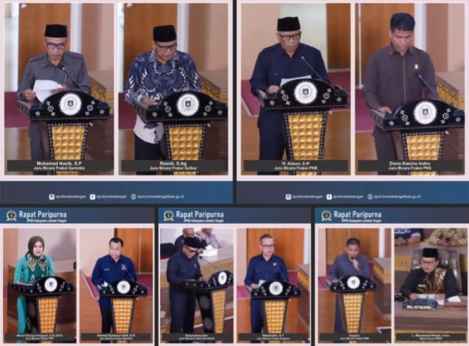 DPRD Lombok Tengah Gelar Paripurna, Fraksi-Fraksi Sampaikan Pemandangan Umum Empat Ranperda