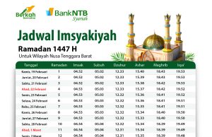 Jadwal Sholat dan Imsak Bank NTB Syariah